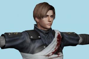 RE2 Leon Injured Resident-Evil, Leon, RE2, resident, evil, man, male, people, xna, characters, rigged